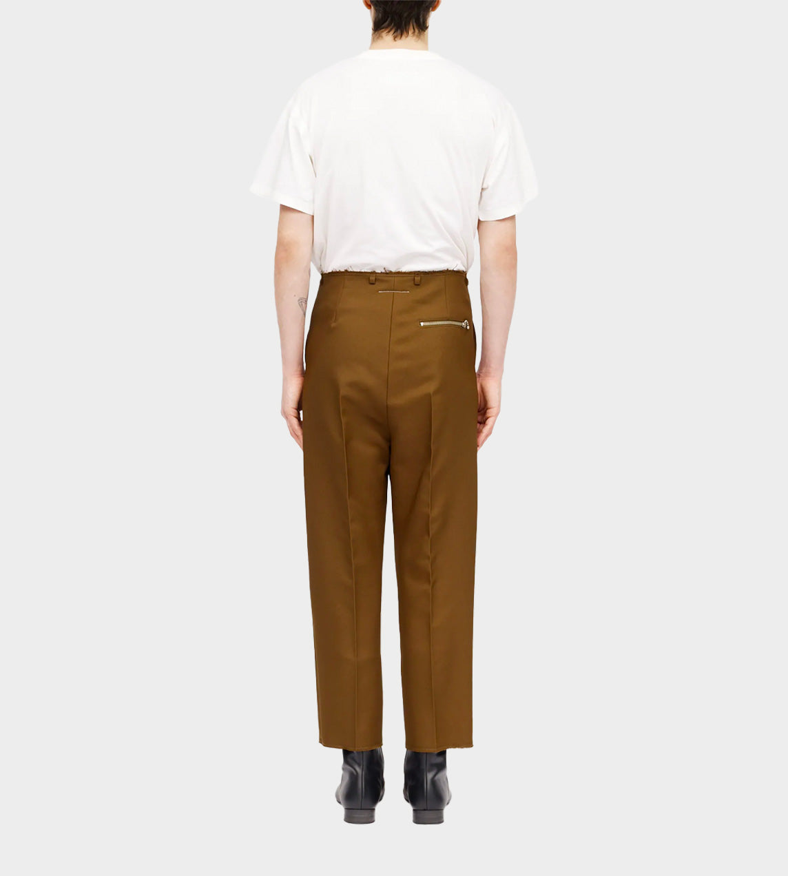 Zip Detail Trousers Brown