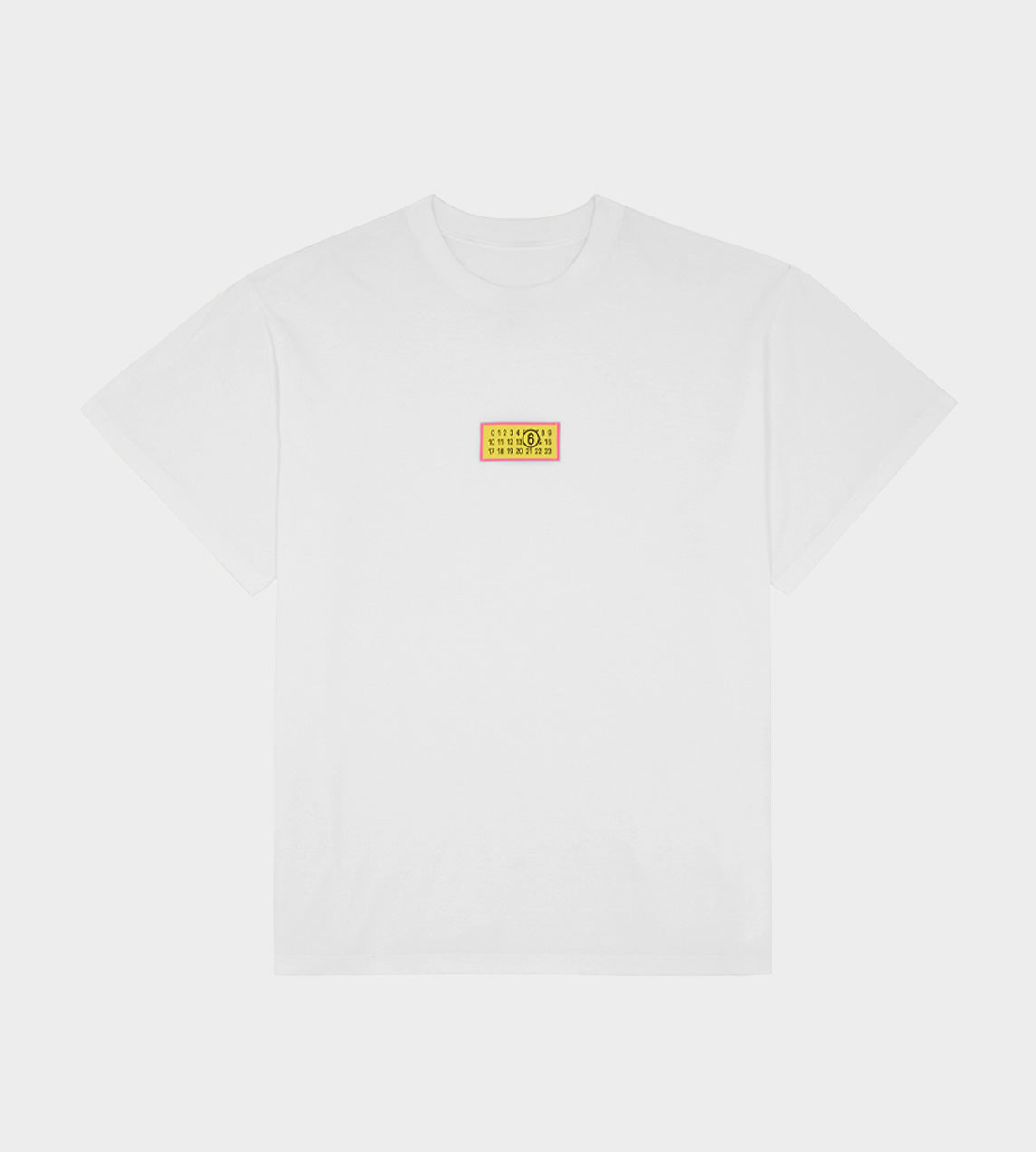 Small Yellow Logo Tee White