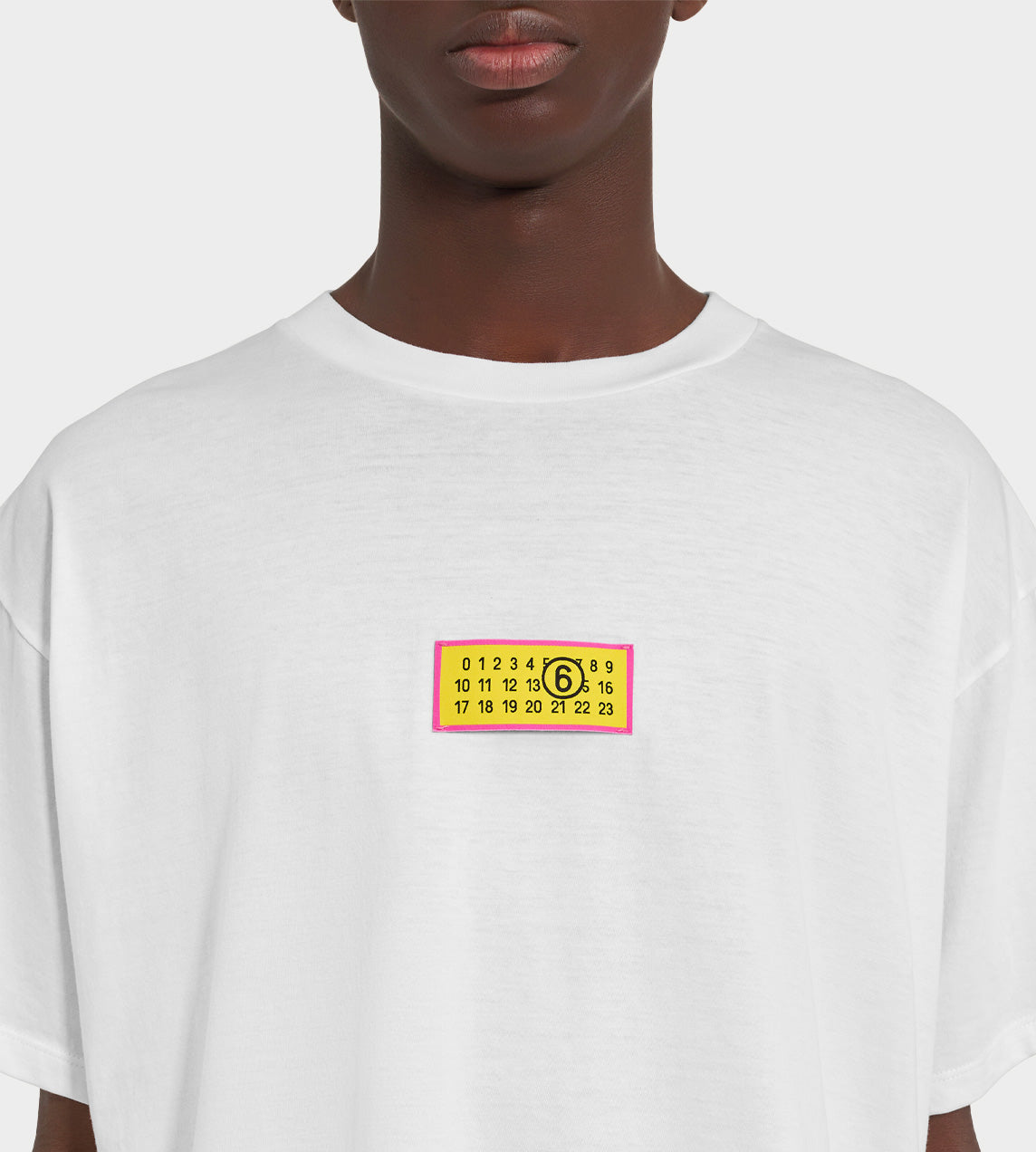 Small Yellow Logo Tee White