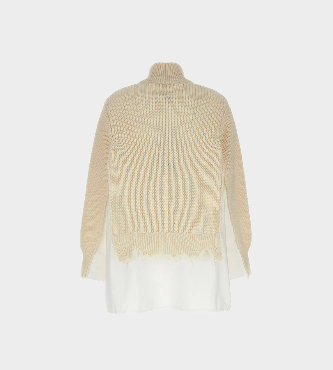 MM6 Maison Margiela - Spliced Zip Front Cardigan Off White