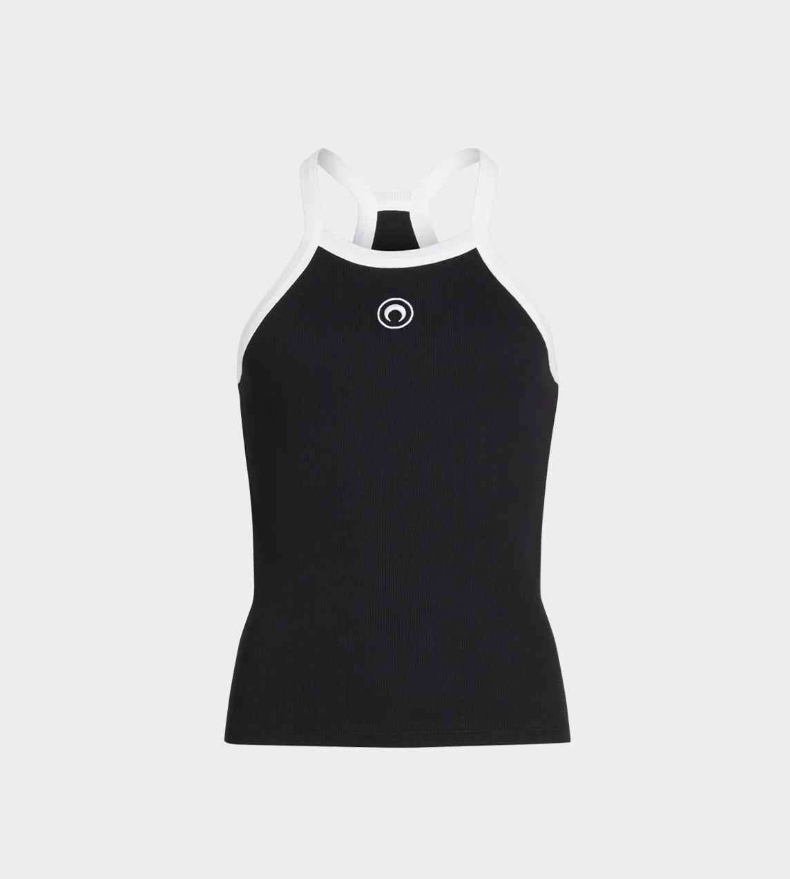 Marine Serre - Moon Logo Ribbed Jersey Tank Top Blk