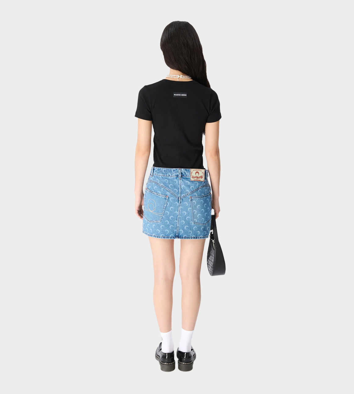 Marine Serre - Moon Laser Denim Mini Skirt