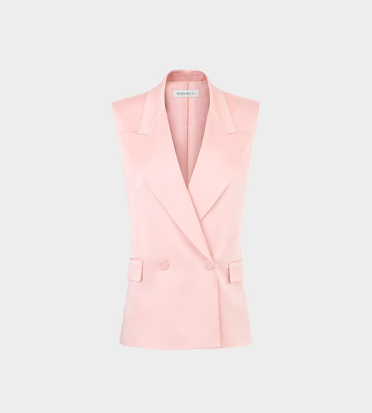 Nina Ricci - Double-Breasted Sleeveless Jacket Pink