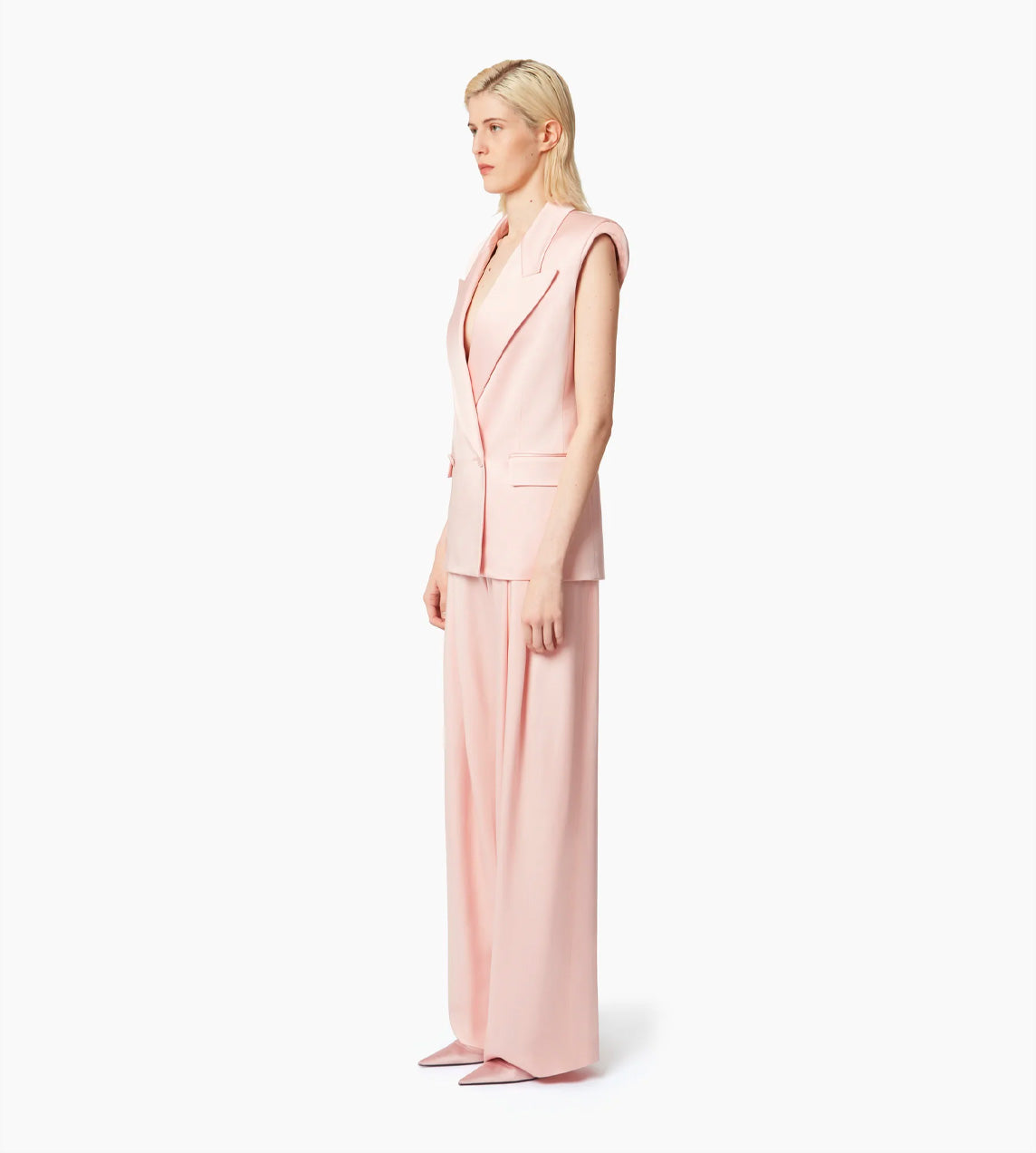 Nina Ricci - Double-Breasted Sleeveless Jacket Pink