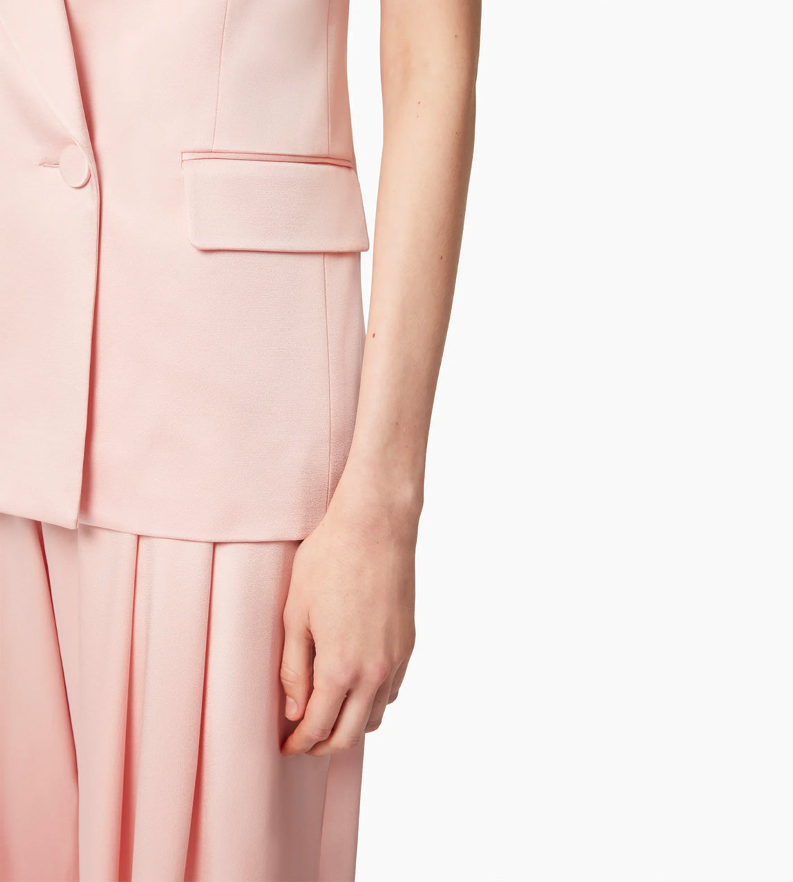 Nina Ricci - Double-Breasted Sleeveless Jacket Pink