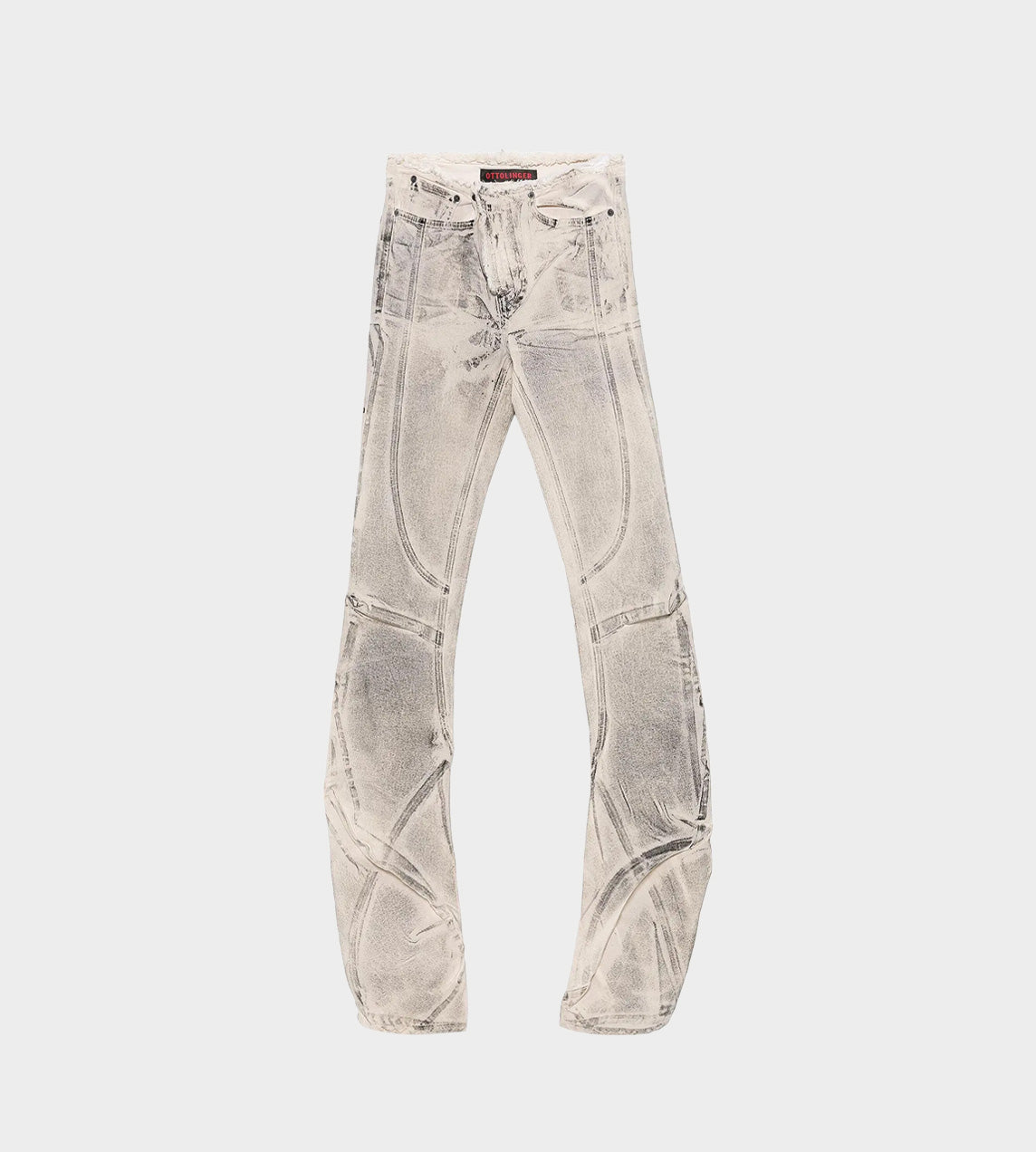 Raw-edge Drape Denim Pants