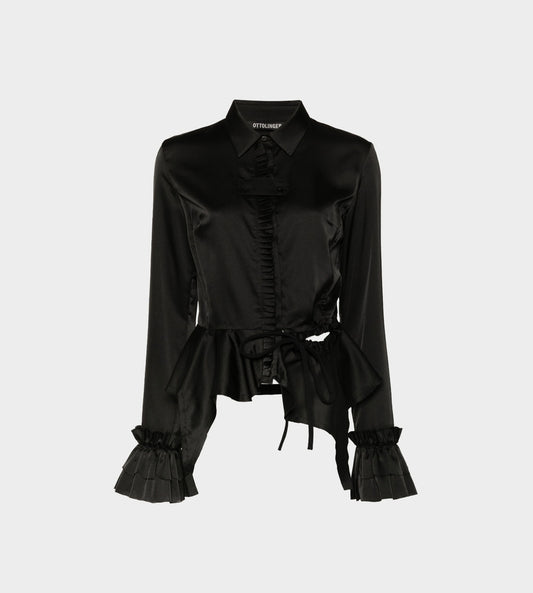 Rouched Blouse Black