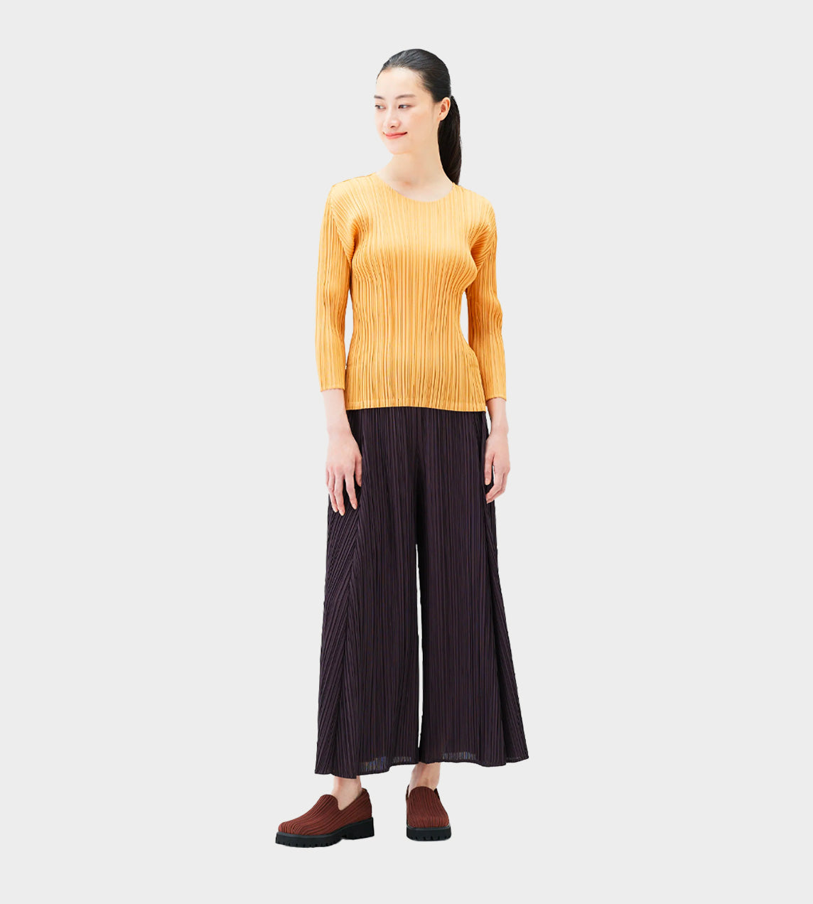 PLEATS PLEASE ISSEY MIYAKE - MC Sept Wide Leg Pants Chocolate