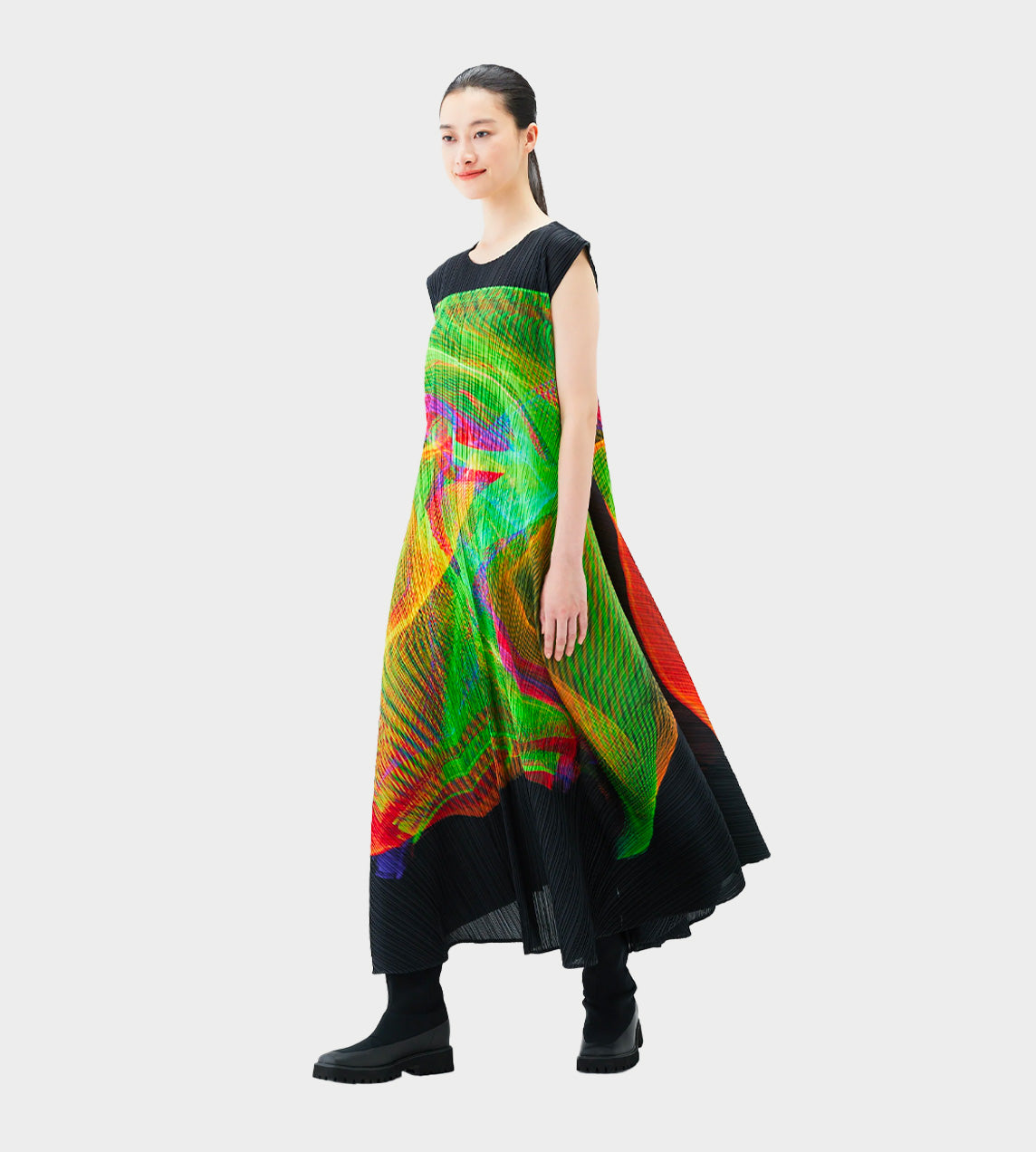 PLEAT PLEASE - Spectrum Bright Green Dress