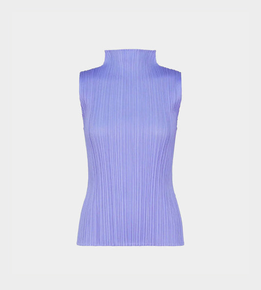 Pleats Please Issey Miyake Mist blue pleated tank top