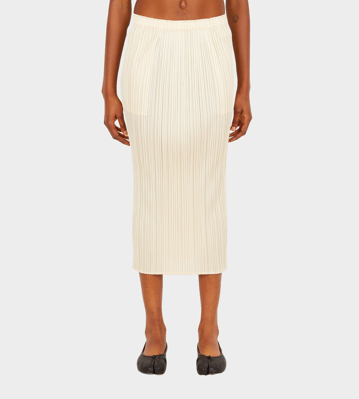 Basic Pleated Skirt Beige