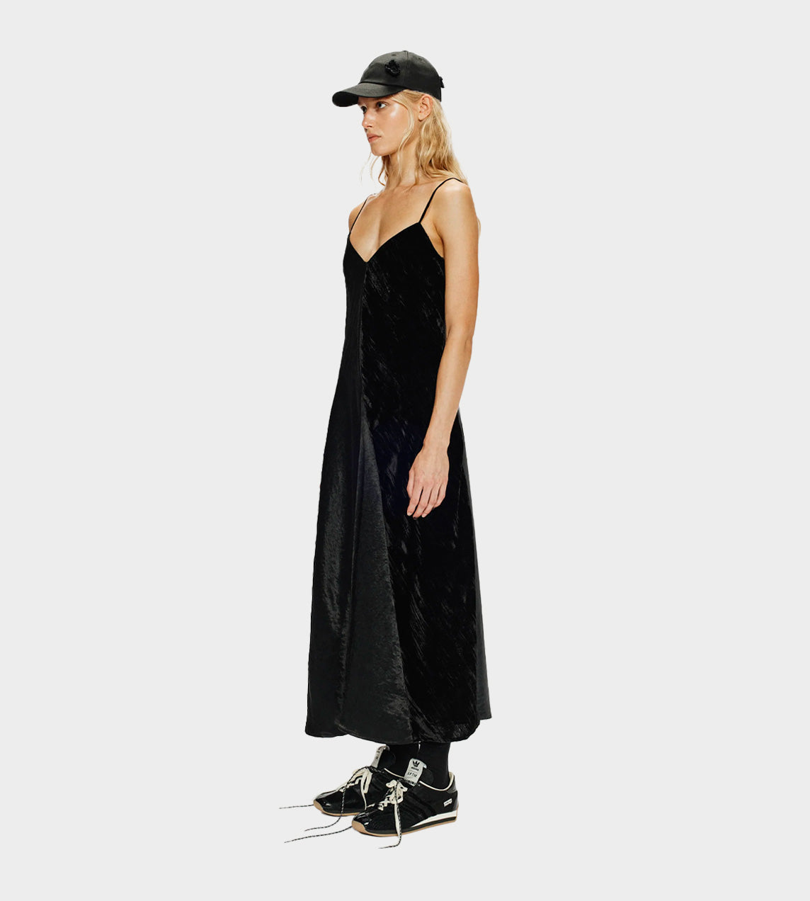 Bias Slip Dress Black