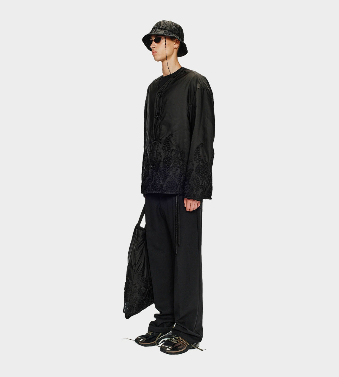 Unisex Oversized Liner Jacket Blk