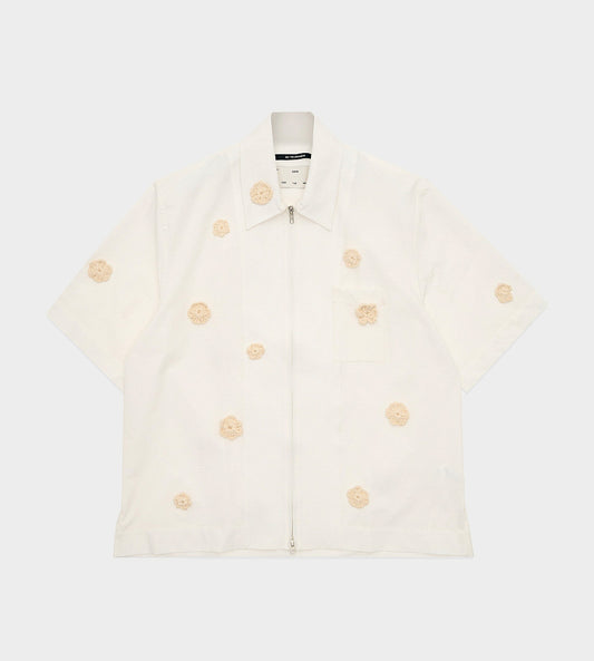 Song For The Mute - Zip Up Box Shirt White