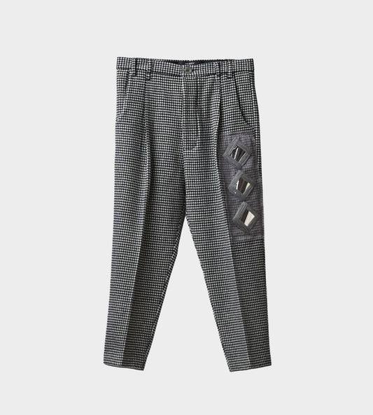 Song For The Mute - Houndstooth Mirror Pleated Pant Black/White