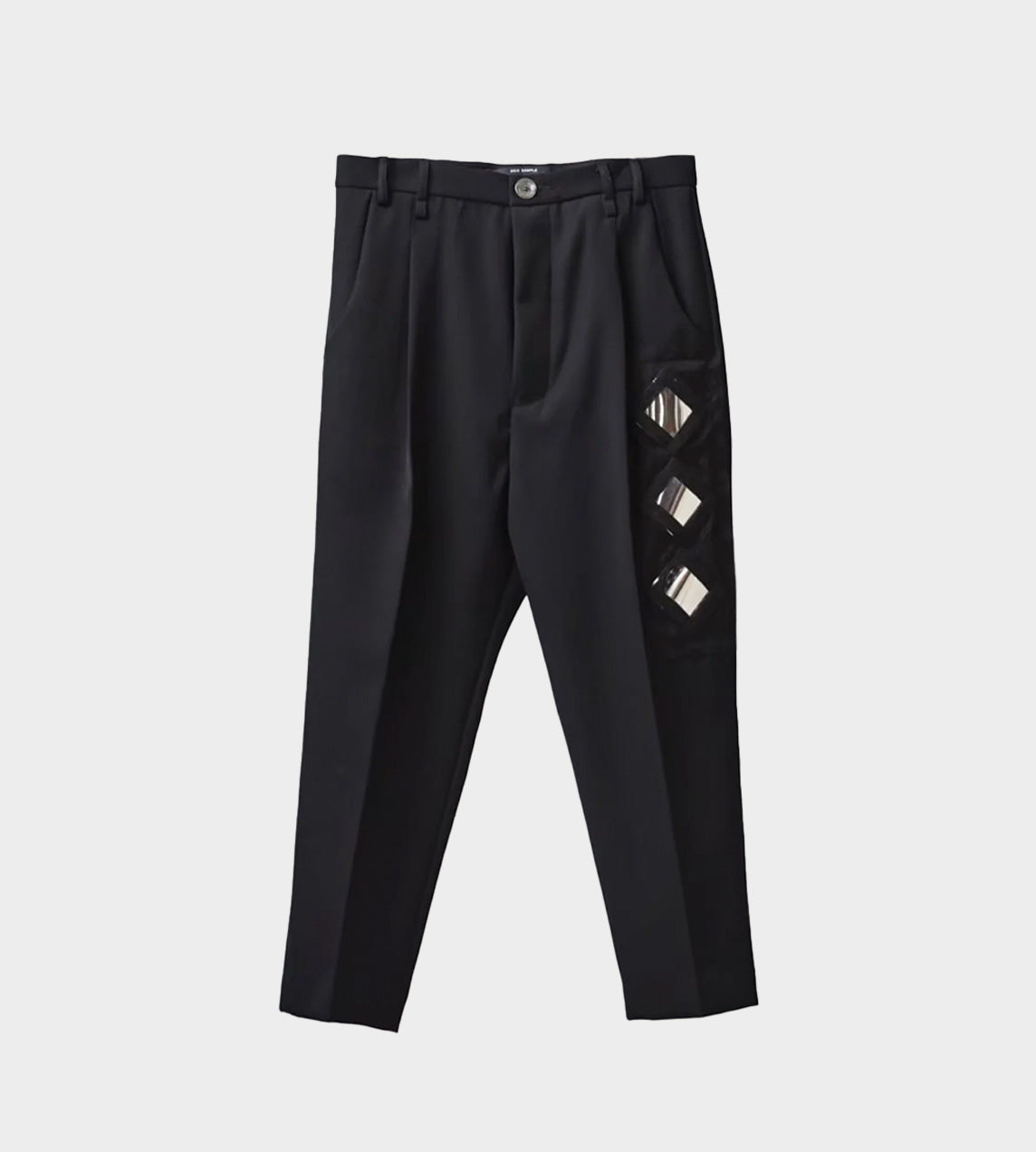 Song For The Mute - Mirror Pleated Tapered Pant Black