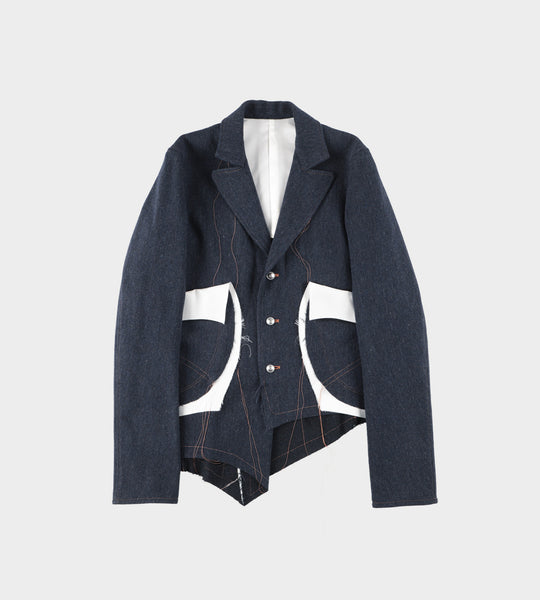 Sulvam - Wool/Denim Long Sleeve Jacket Navy – WDLT117