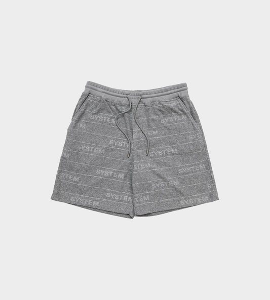 System - Embossed Terry Logo Shorts Grey