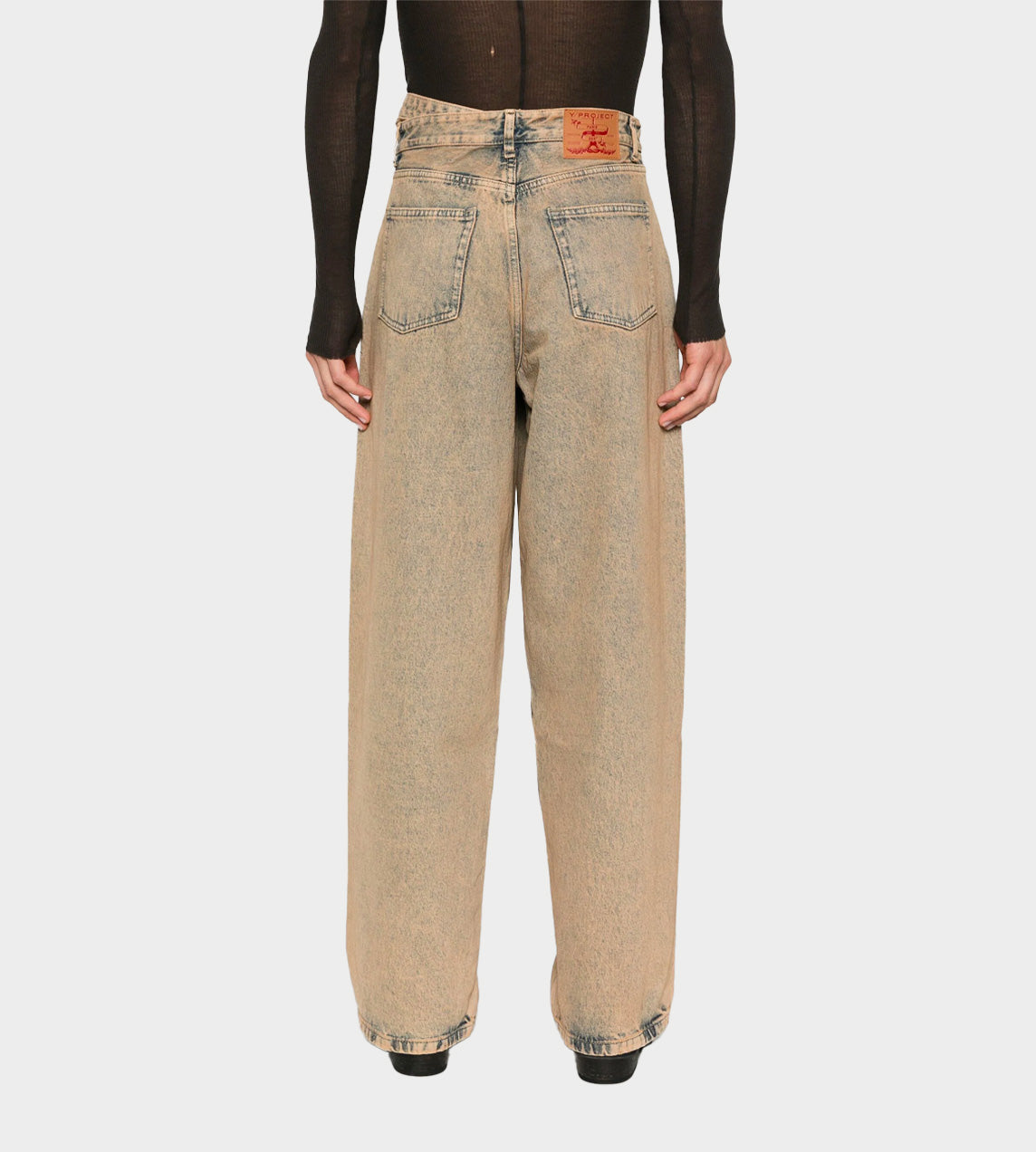 Multi Waistband Jeans Beige