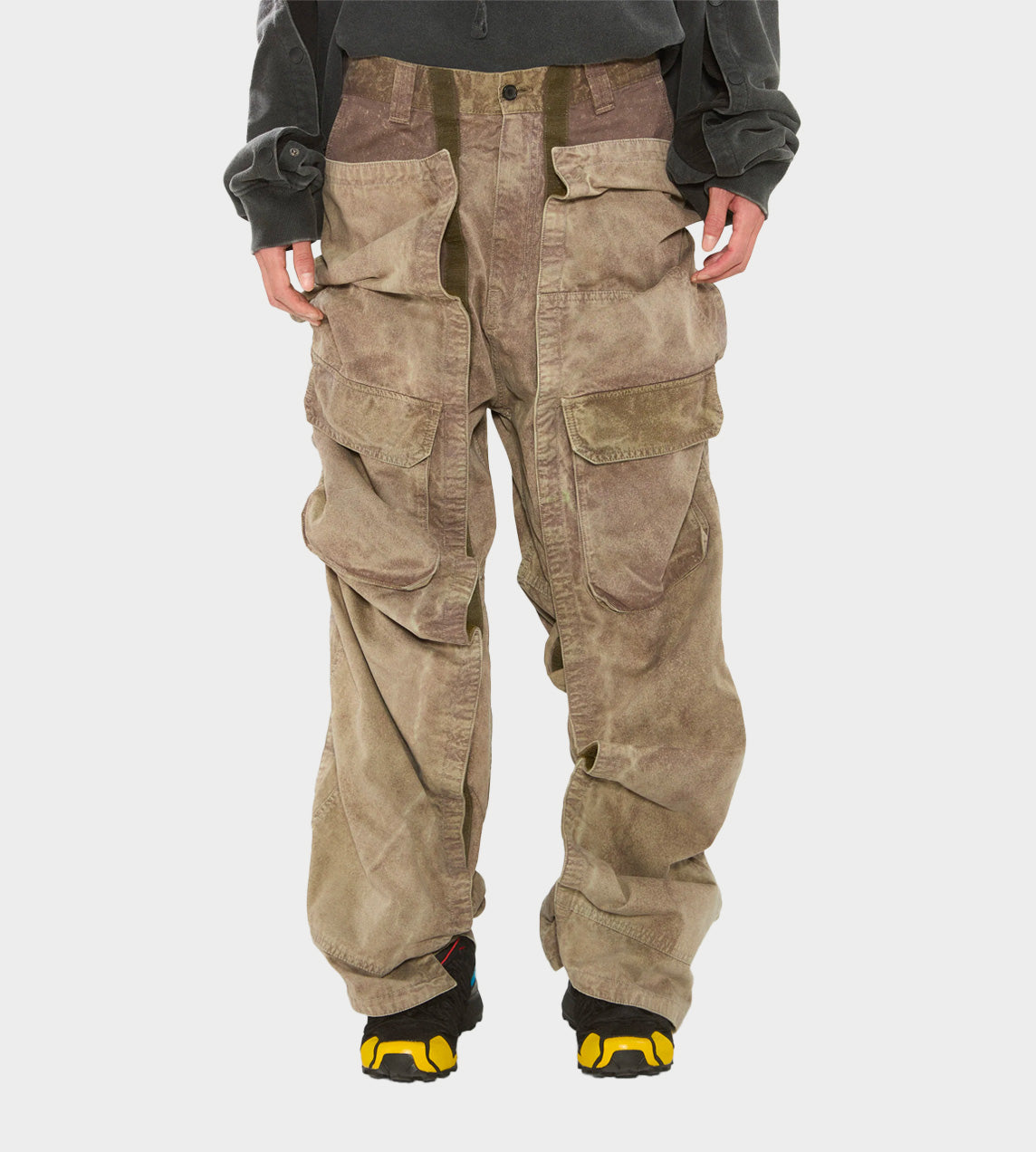 Velcro Cargo Pants Khaki