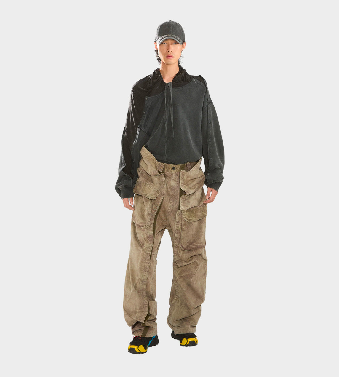 Velcro Cargo Pants Khaki