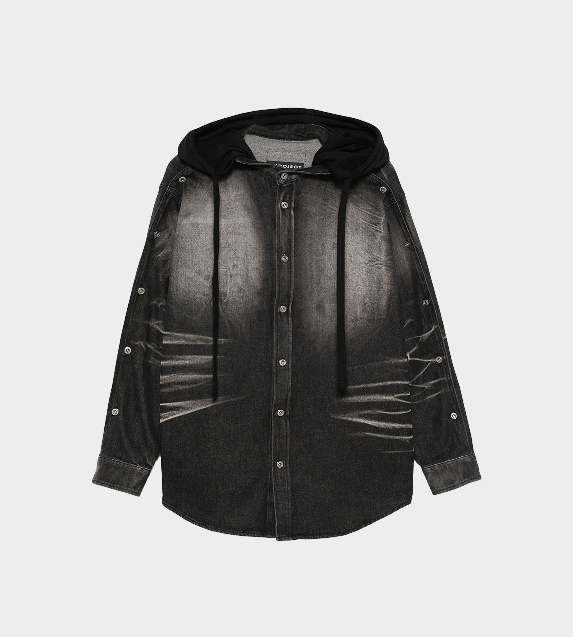 Y Project - Insert Hood Denim Shirt Black