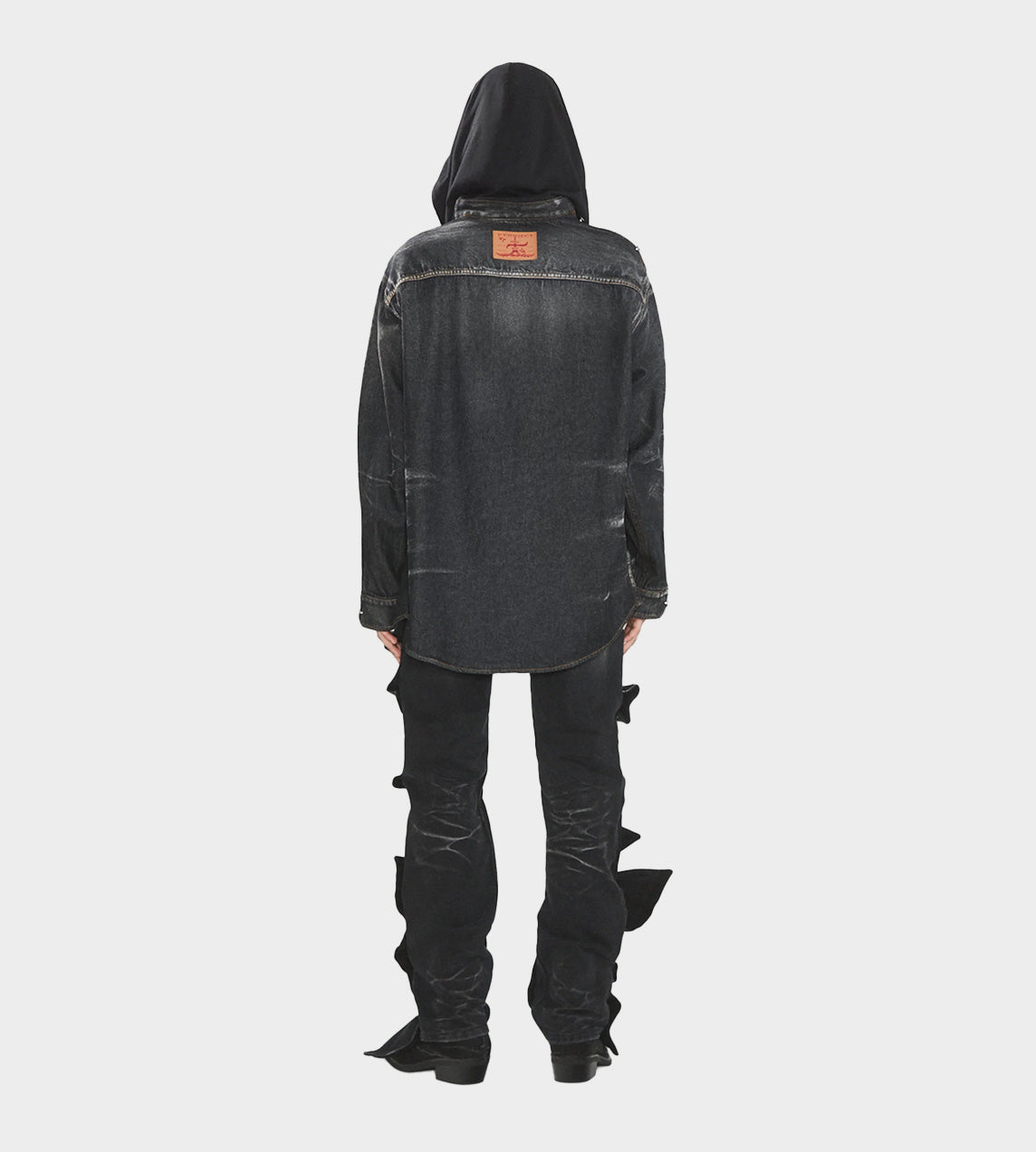 Y Project - Insert Hood Denim Shirt Black