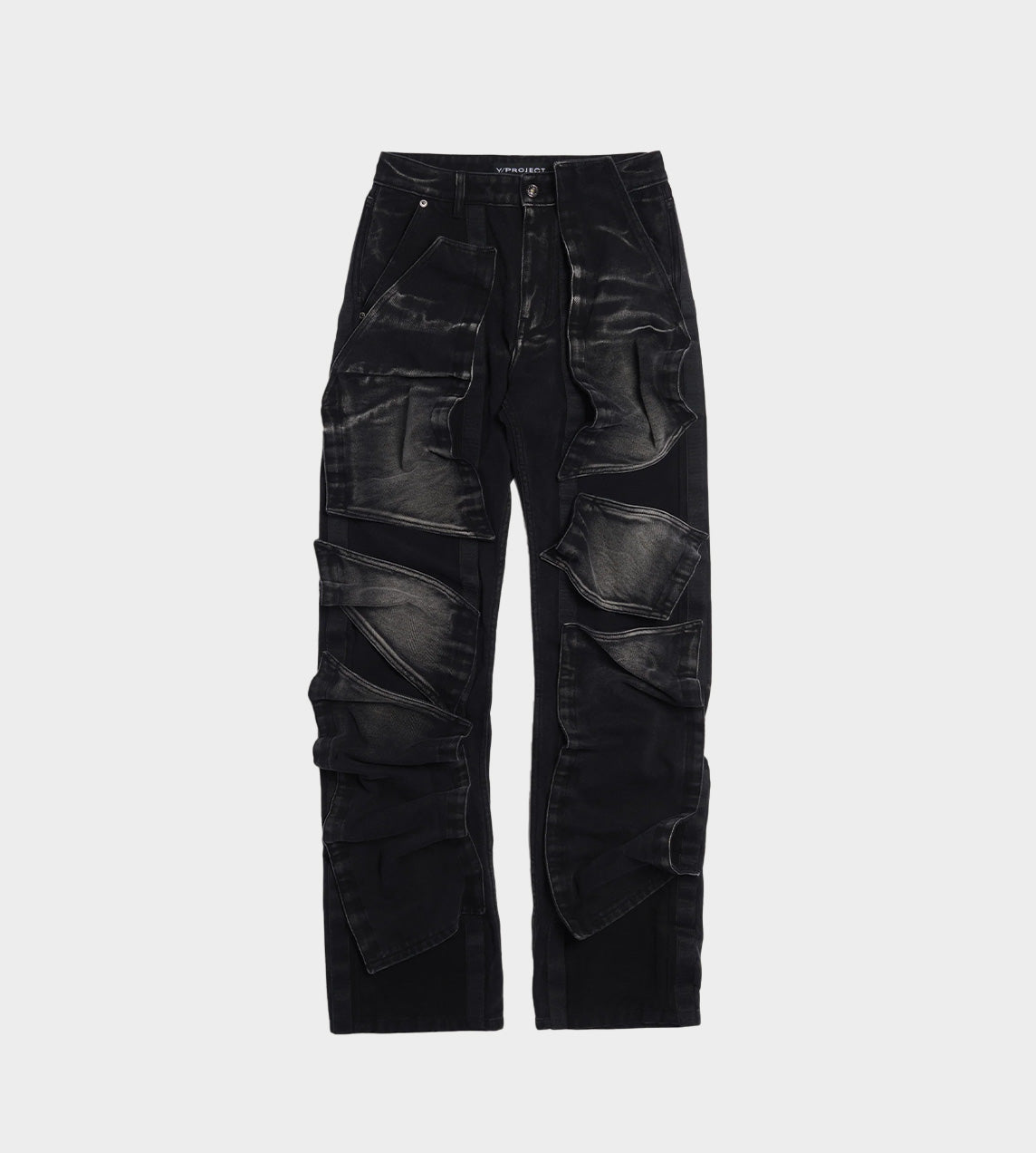 Y Project - Velcro Multi Panel Jeans Blk