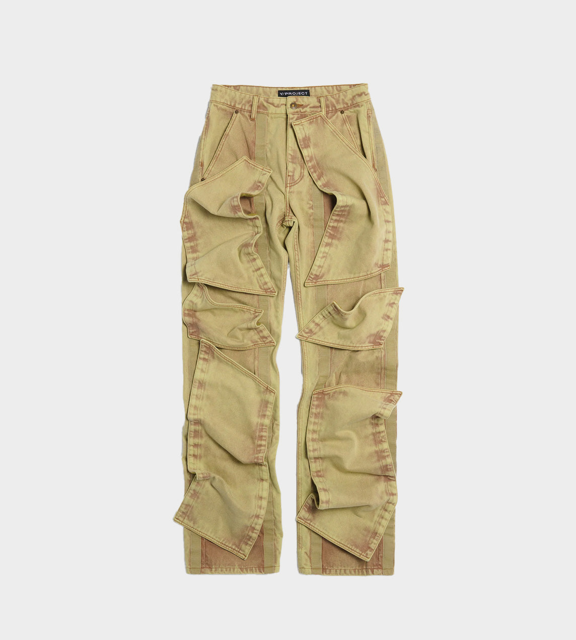 Y Project - Velcro Multi Panel Jeans Green