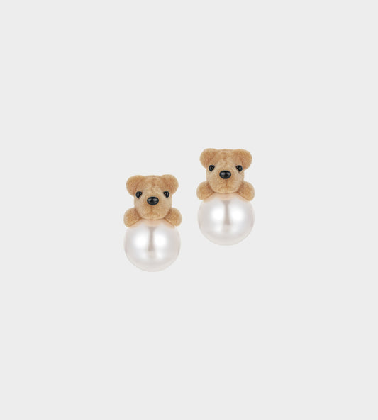 YVMIN - Flocked Bear Drop Earrings