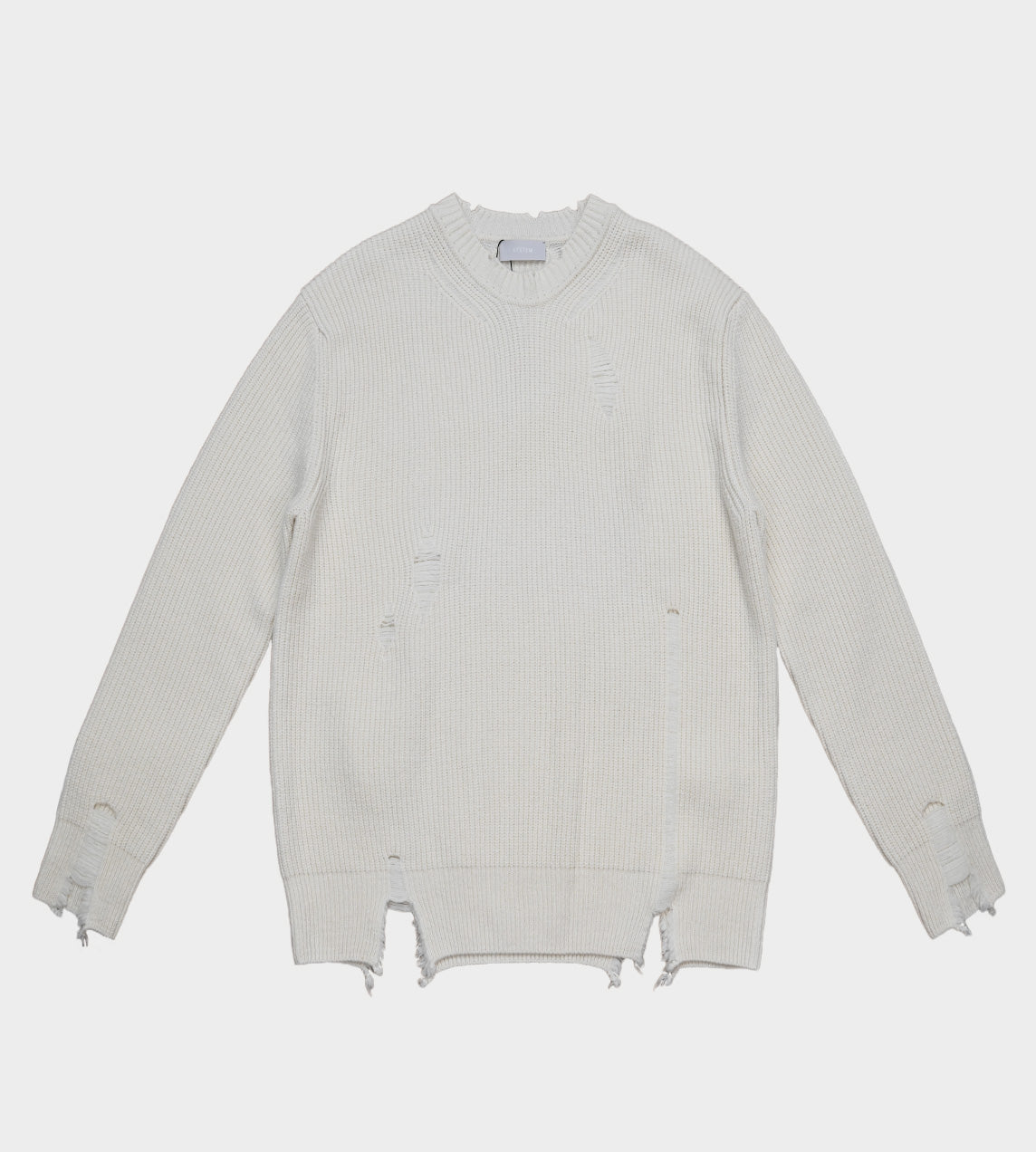 System - Destroyed Knit Top Ivory