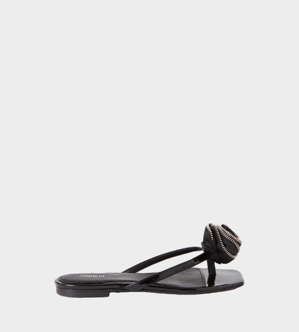 COPERNI - Zip Flower Slanted Flipflop Black