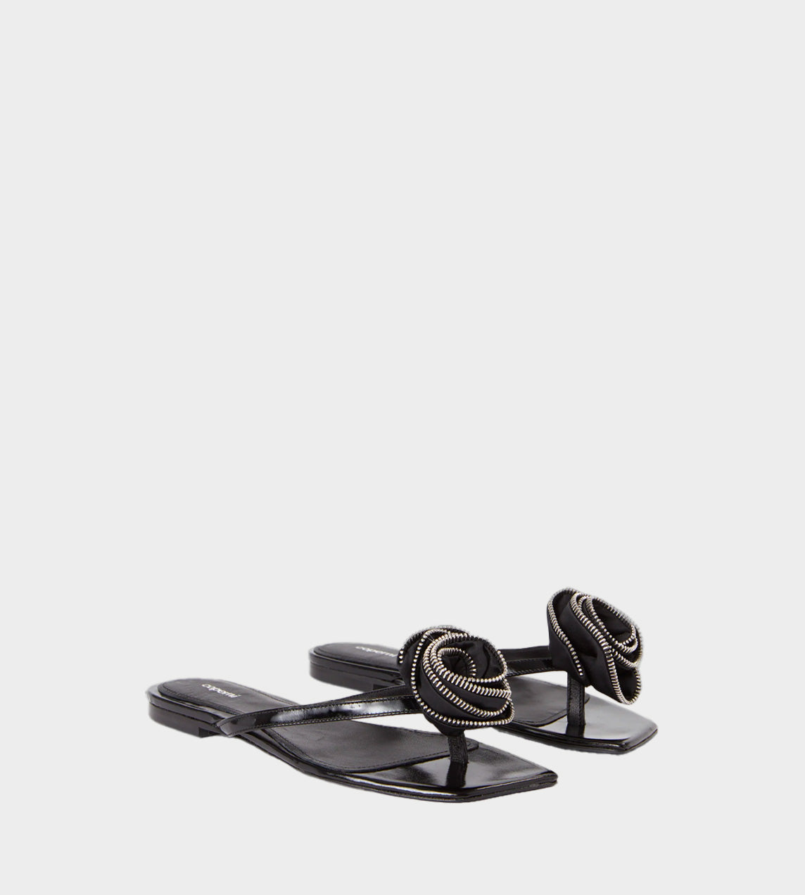 COPERNI - Zip Flower Slanted Flipflop Black