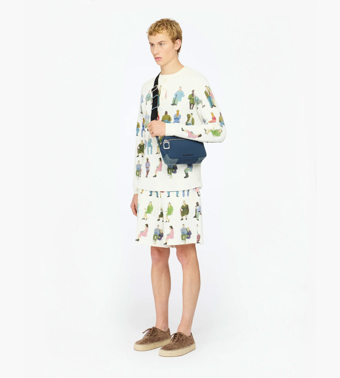 JW Anderson - Printed Waffle Top White