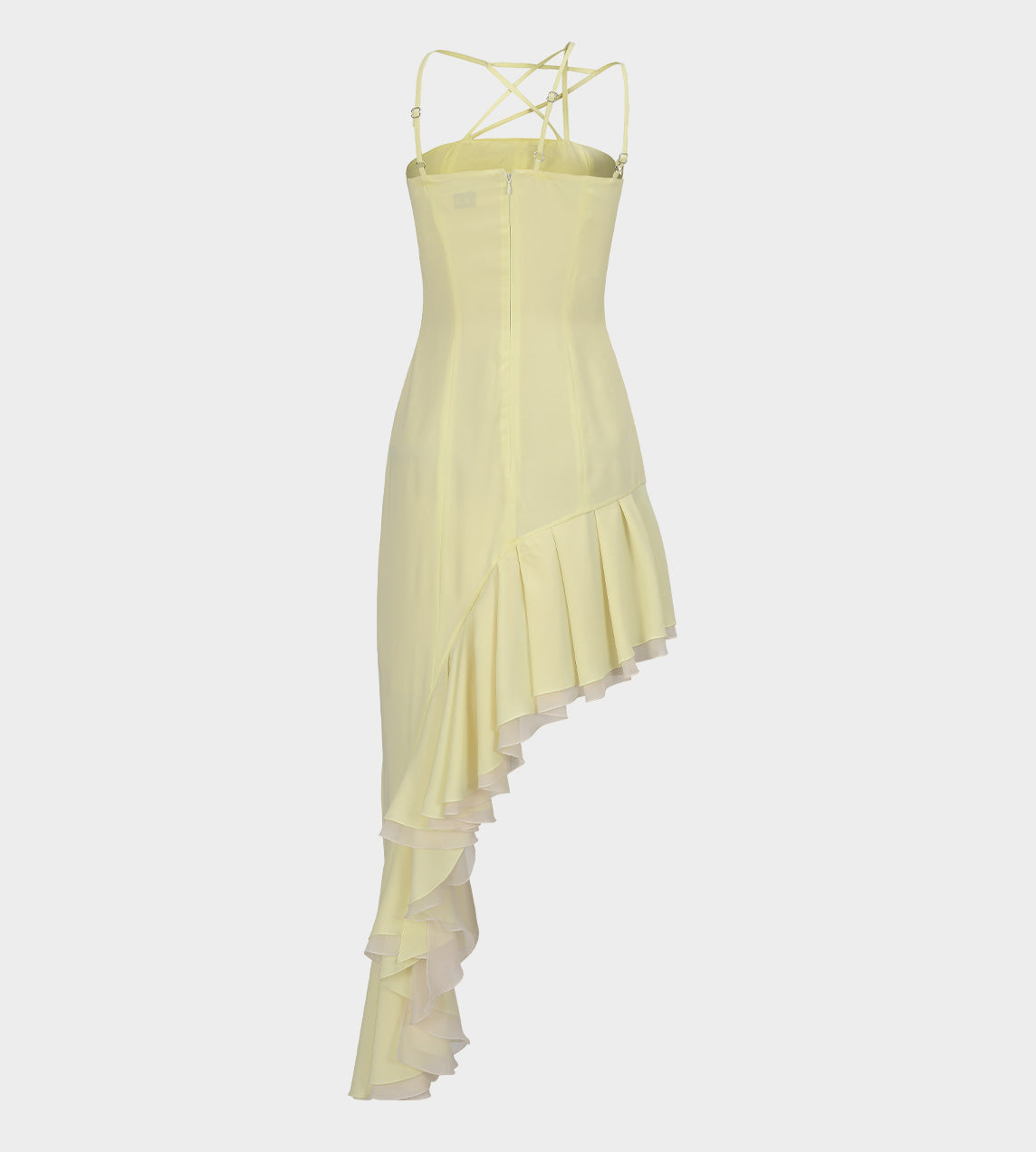 LEJE - Etoile Asymmetric Frill Dress Yellow