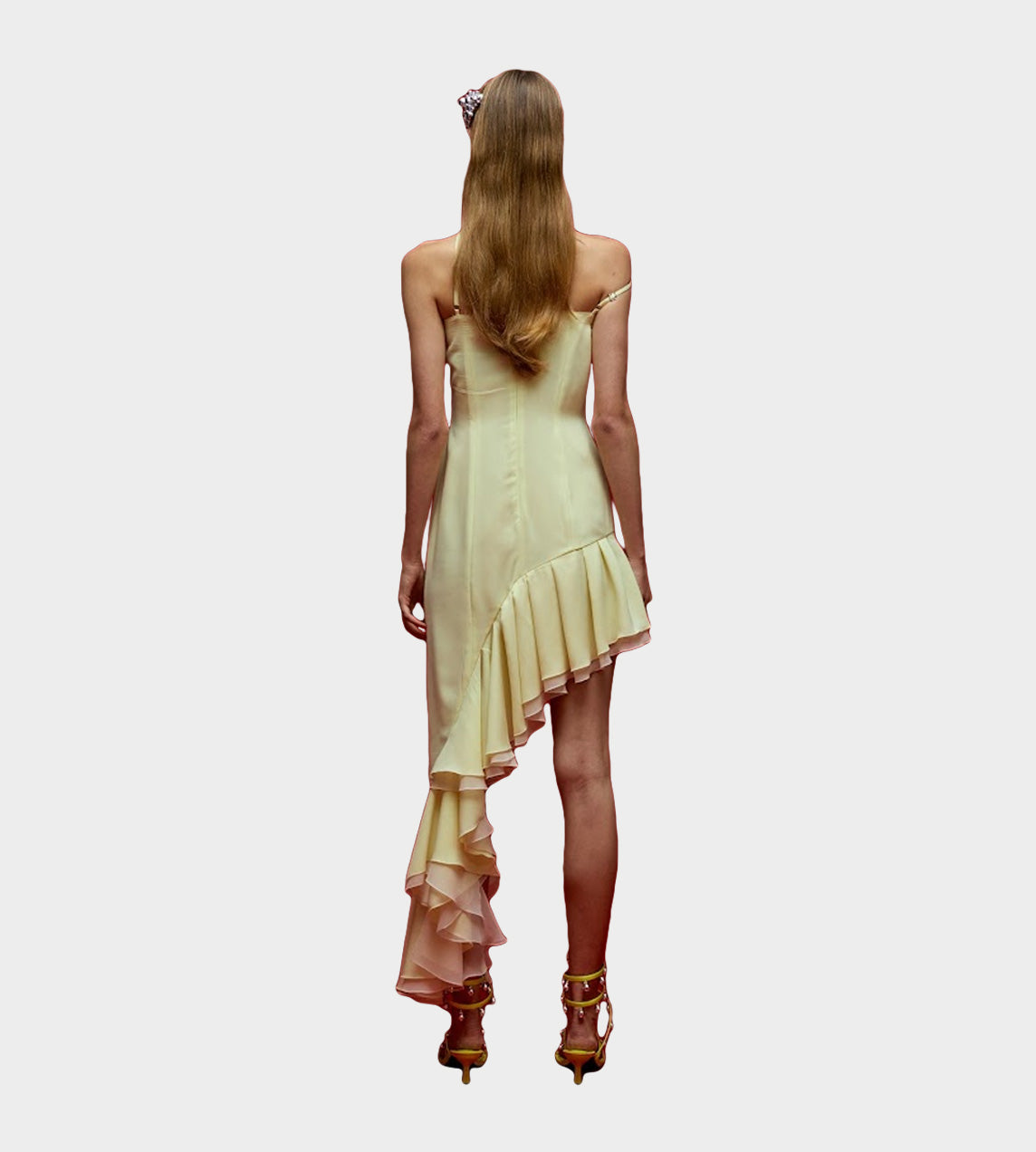 LEJE - Etoile Asymmetric Frill Dress Yellow