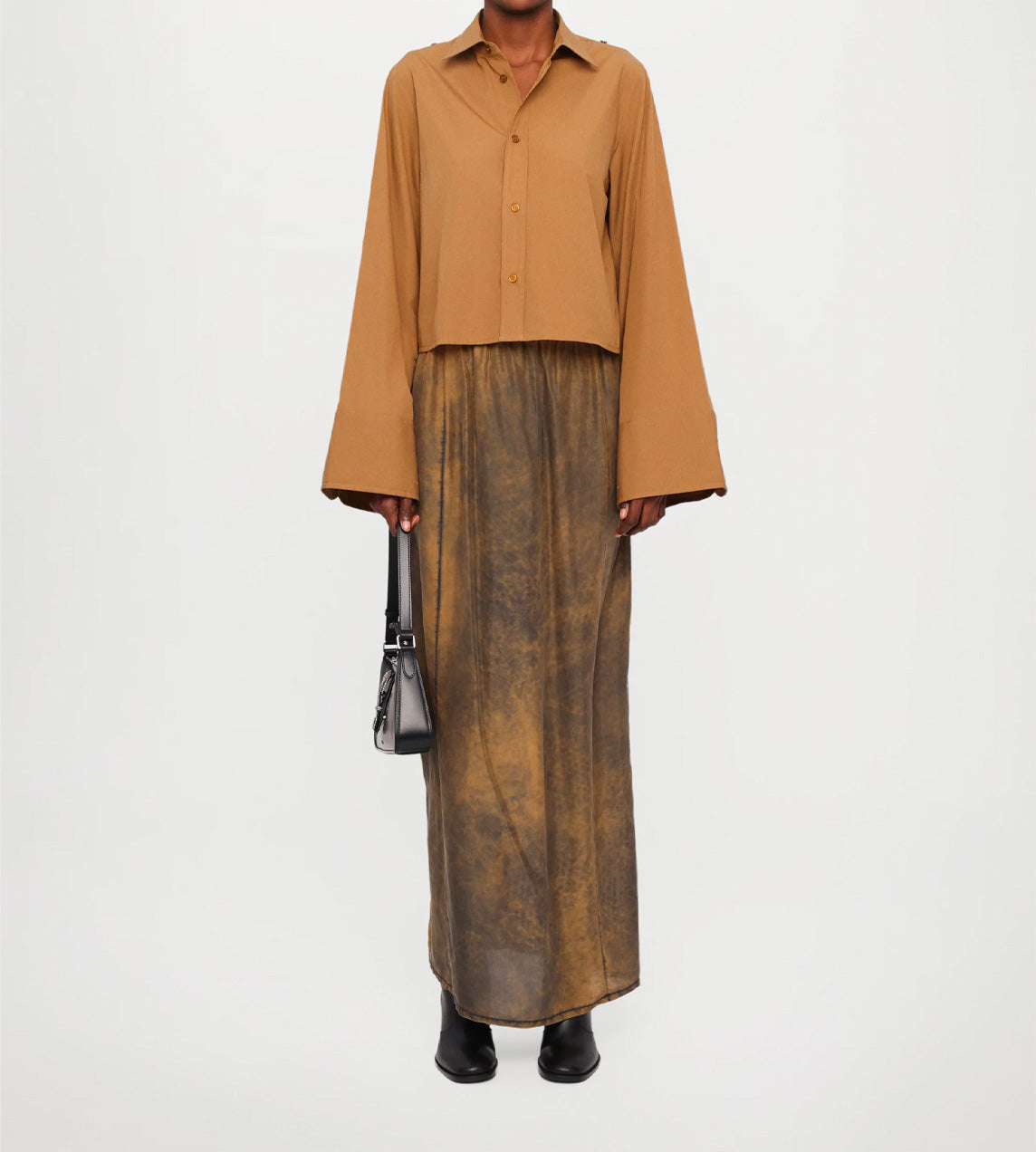 Rusted Silky Maxi Skirt