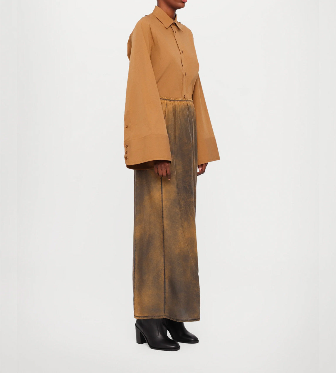 Rusted Silky Maxi Skirt