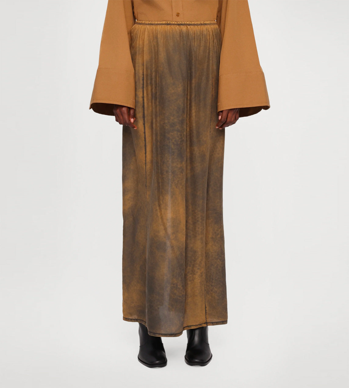 Rusted Silky Maxi Skirt