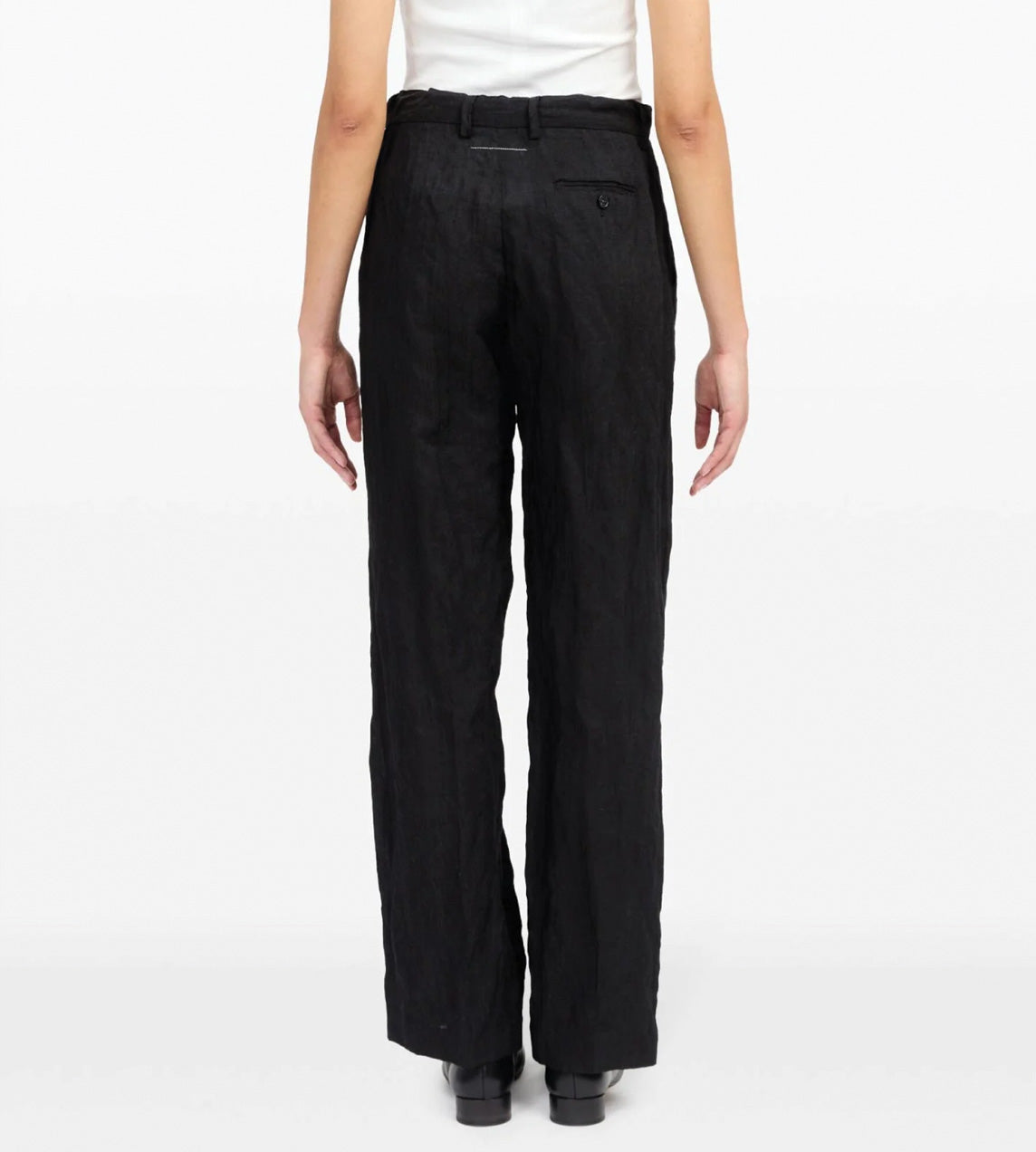 Crinkle Tailored Pants Blk