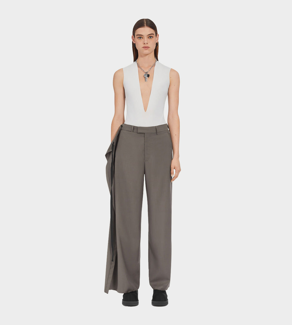 MM6 Maison Margiela - Wrap-design Wool Trousers