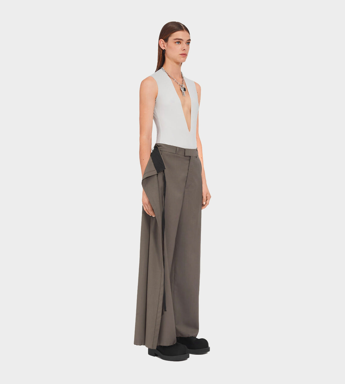 MM6 Maison Margiela - Wrap-design Wool Trousers