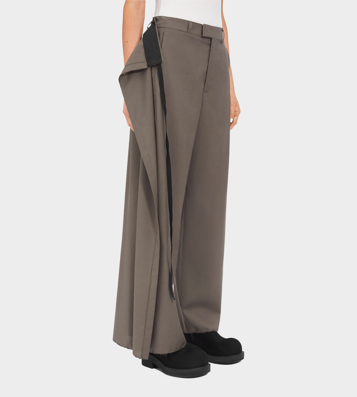 MM6 Maison Margiela - Wrap-design Wool Trousers