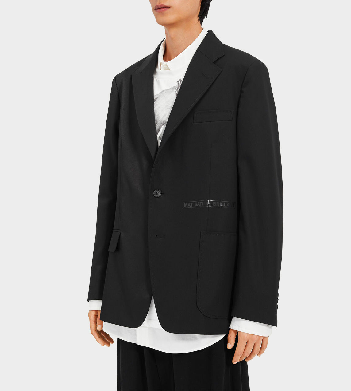 MM6 Maison Margiela - Contrasting-fabric Single-breasted Blazer