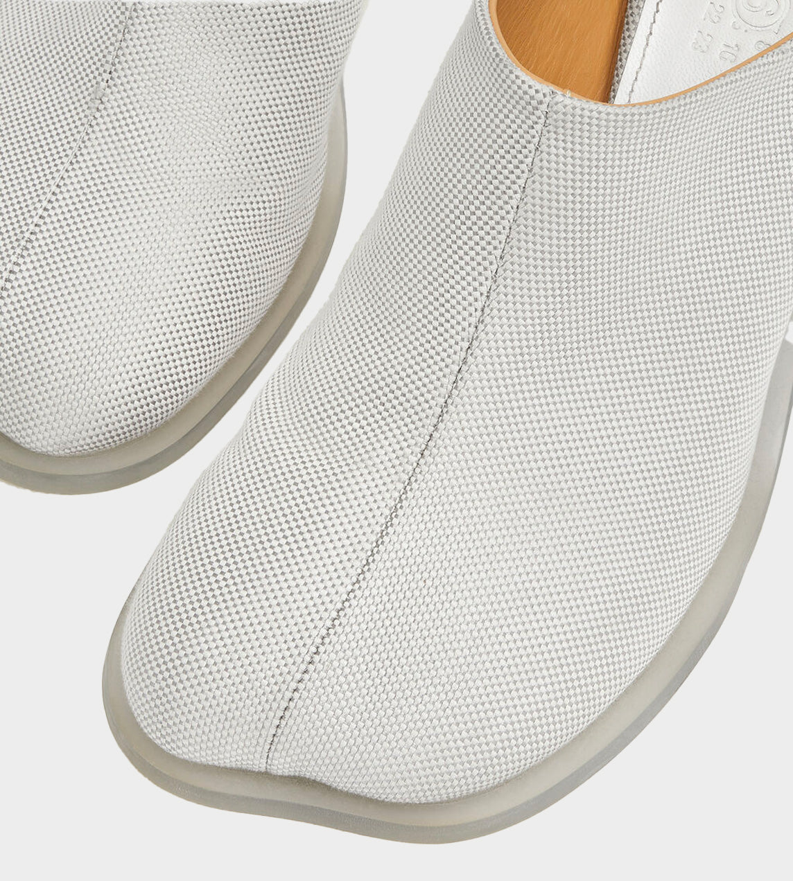 MM6 Maison Margiela - Off-White Canvas Transparent Mule