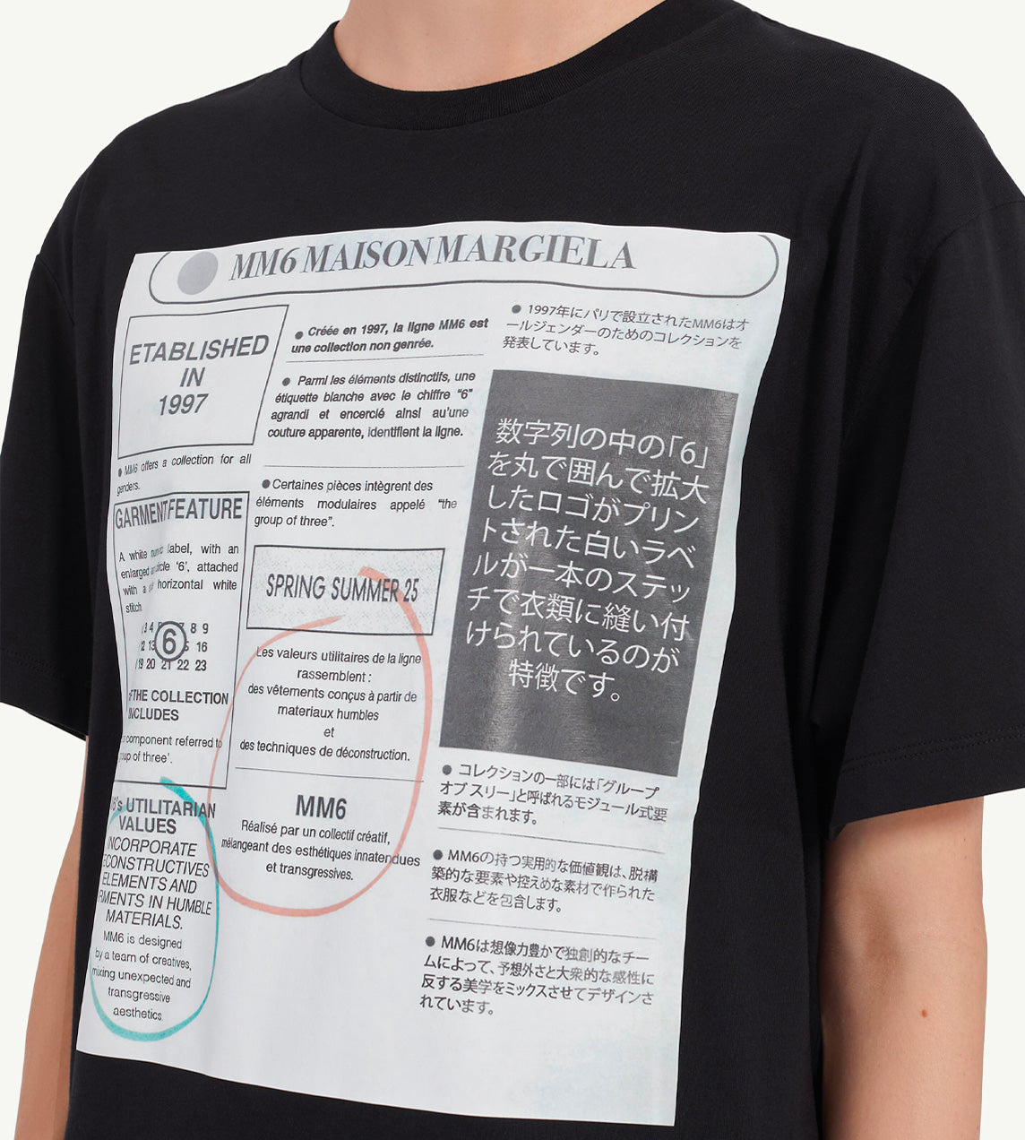 Newspaper Print Tee Blk