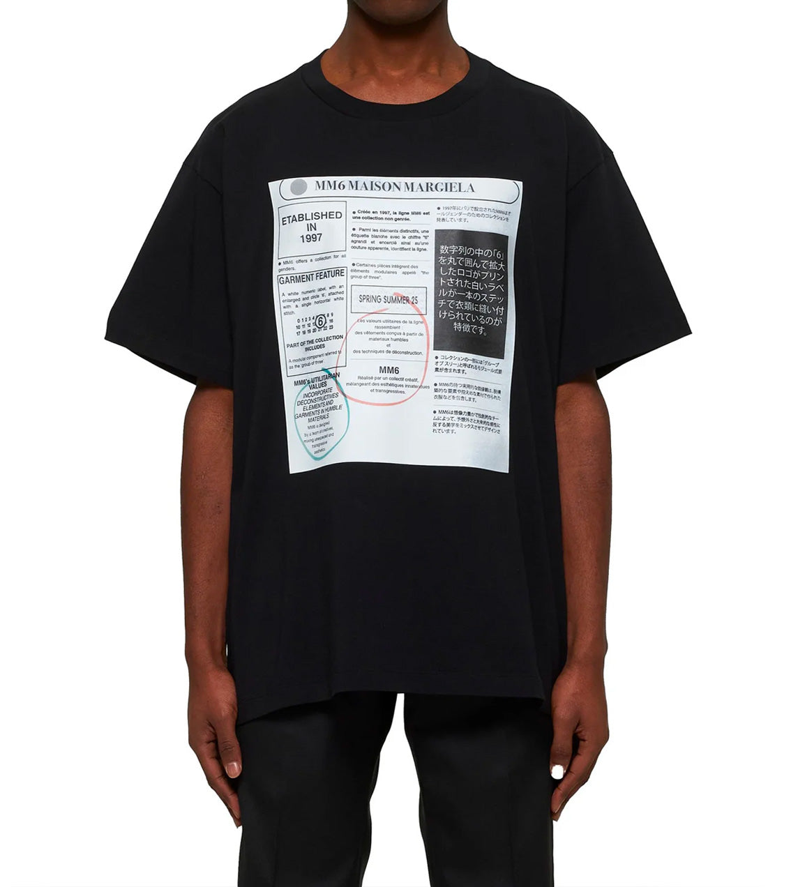 Newspaper Print Tee Blk