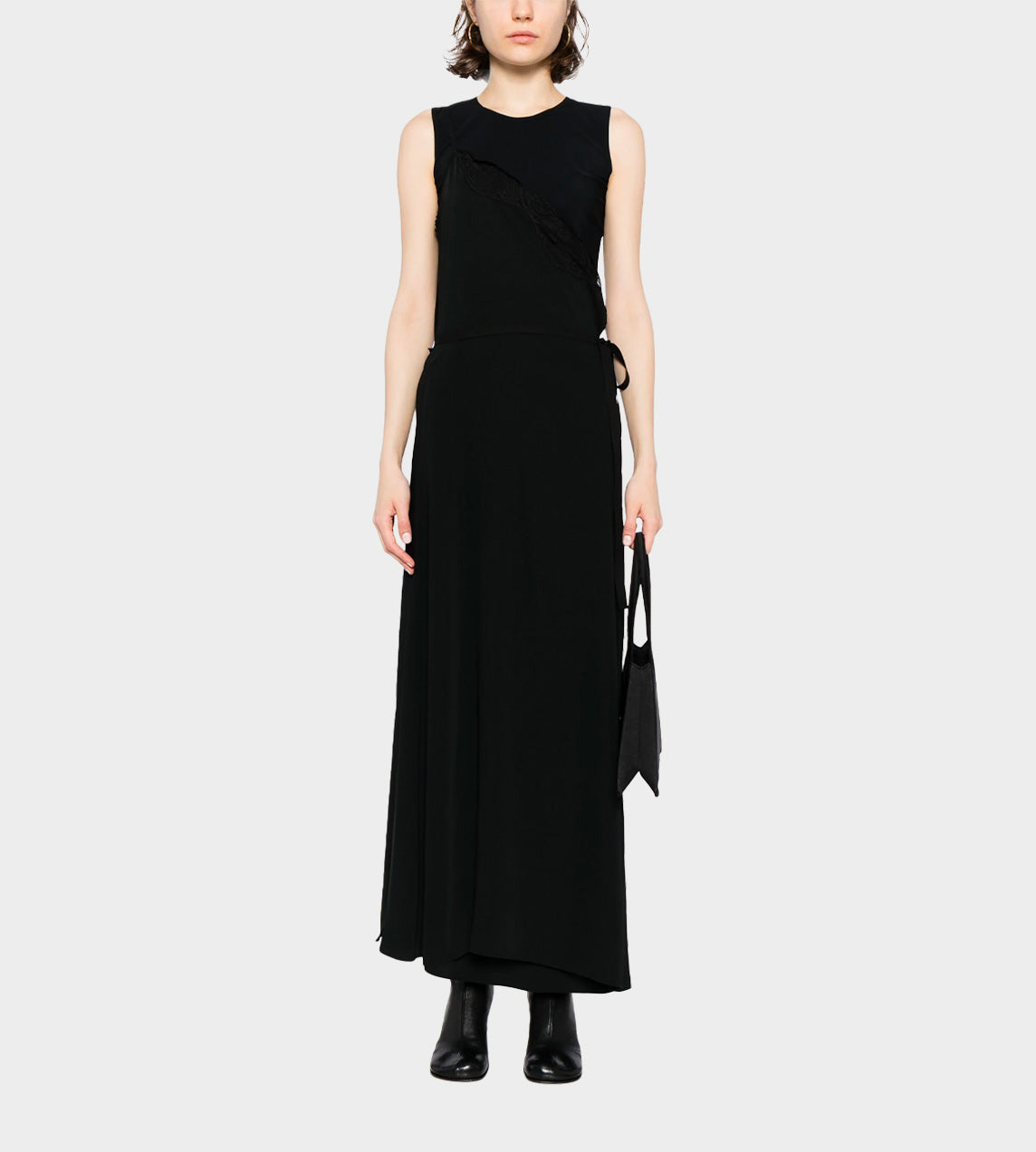 MM6 - 2 Piece Black Maxi Dress with Lace Detail