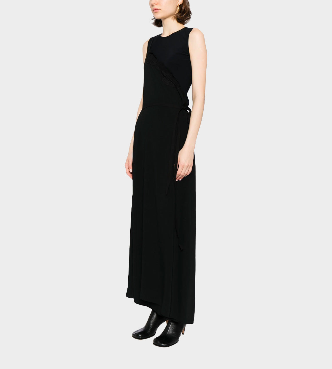 MM6 - 2 Piece Black Maxi Dress with Lace Detail