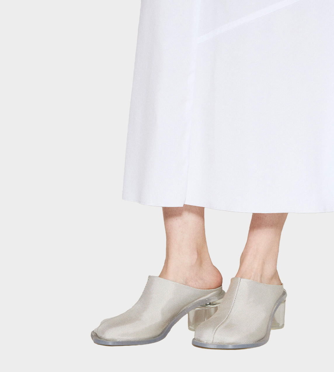 Off-White Canvas Transparent Mule